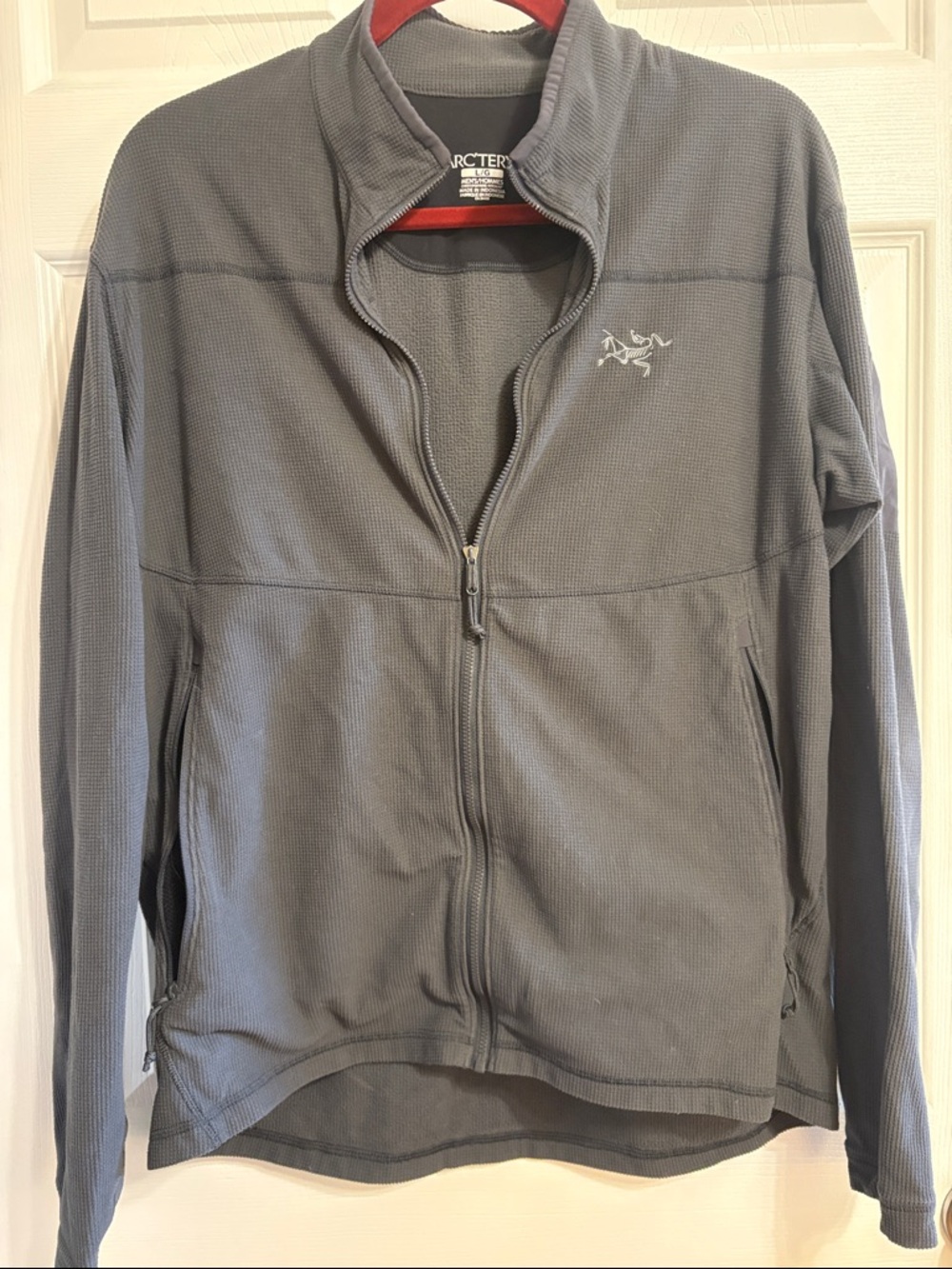Arc'teryx Gray Waffle-Texture Full Zip Jacket